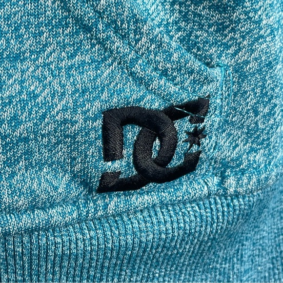 DC shoe hoodie sweater men'sMedium teal blue  skate y2k - Picture 2 of 8